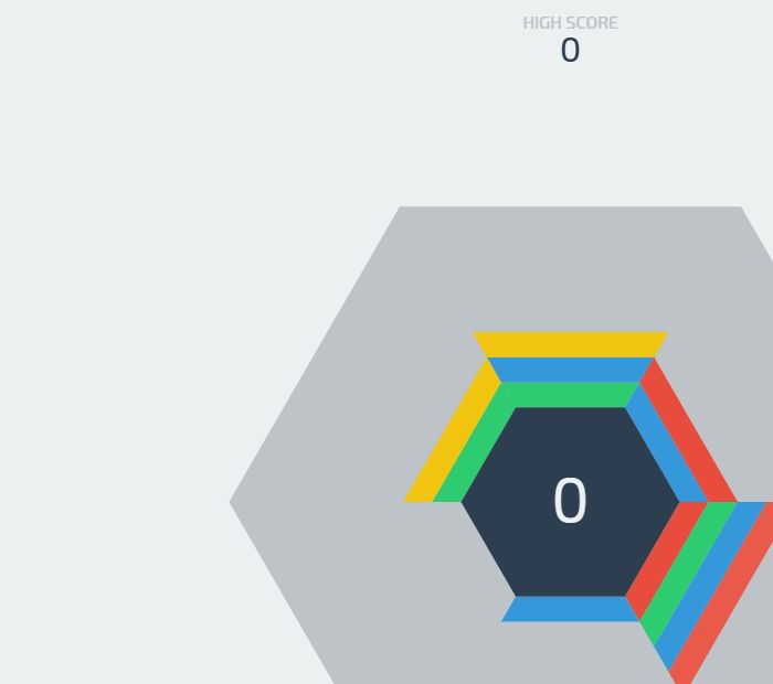 Earlier in the run: the lower-right stack contains several colors and the score is 0.